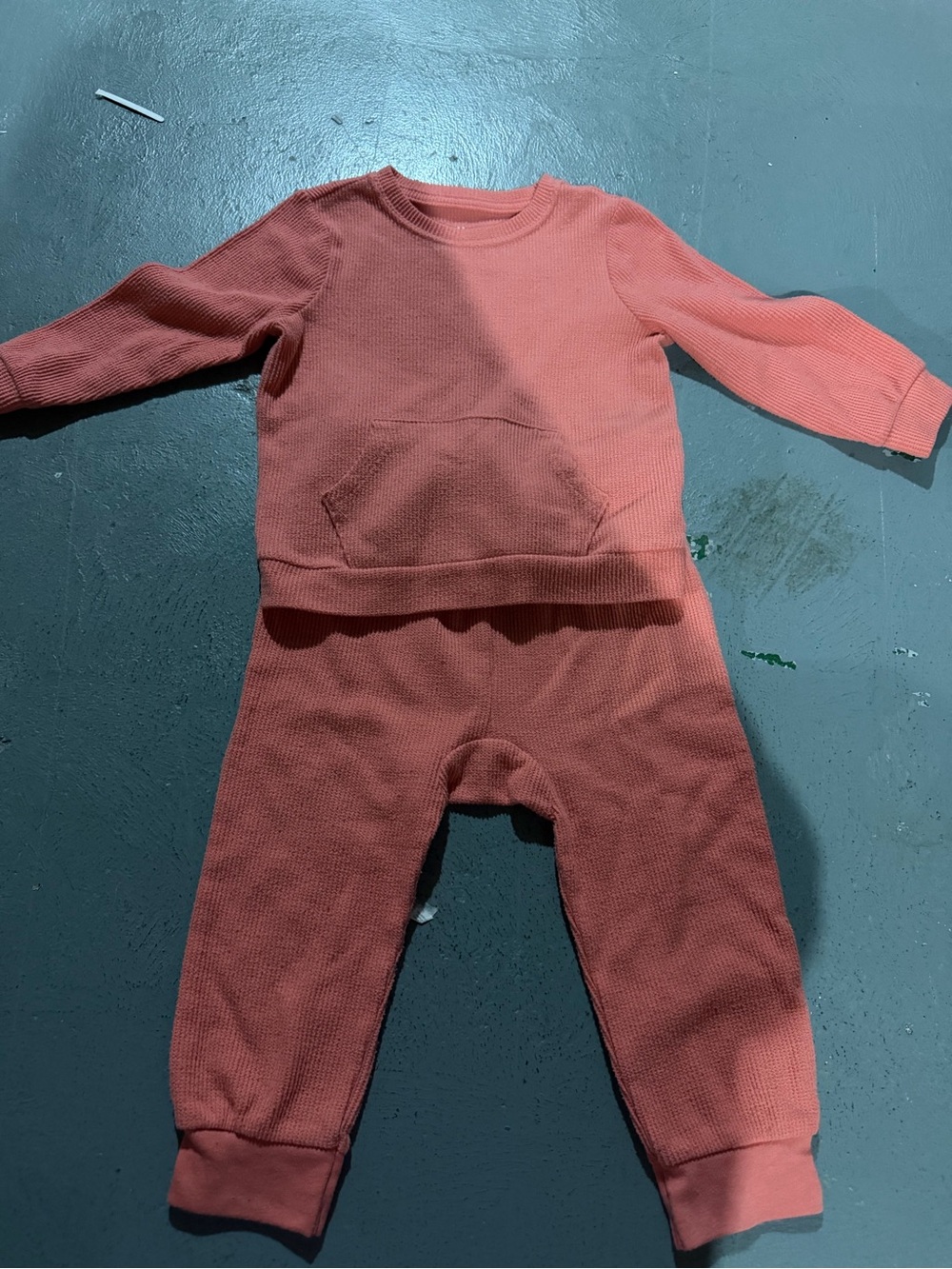 Kids Coral matching Set - Cozy Long Sleeve Top and Pants